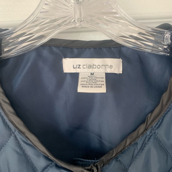 Liz Claiborne navy puffer coat - Picture 2 of 3